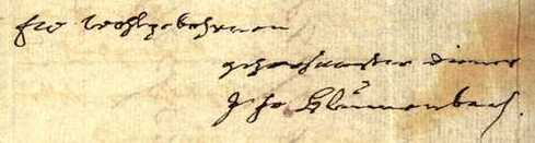 Blumenbachs Unterschrift
